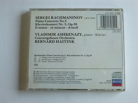 Rachmaninov - Piano concerto 3 / Bernard Haitink , Ashkenazy