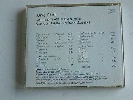Arvo Part - Magnificat Antiphonen / Daan Manneke