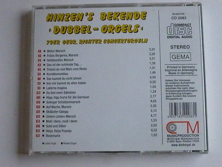 Hinzen&#039;s bekende dubbel Orgels - concert orgel gebr. Richter