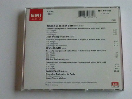 J.S. Bach - 4 Concertos pour piano / jean-pierre wallez