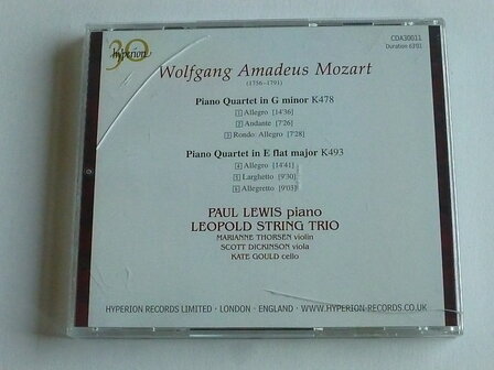 Mozart - Piano Quartets / Paul Lewis, Leopold String Trio