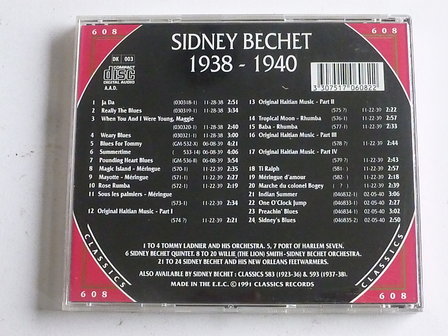 Sidney Bechet 1938 - 1940