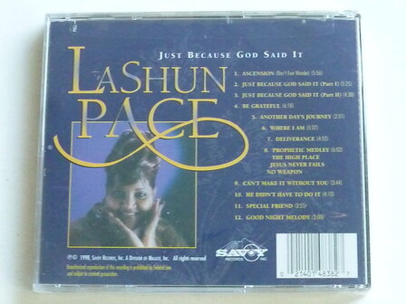 Lashun Pace - Just because God said it (nieuw)