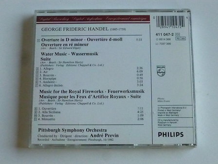 Handel - Watermusic, Music for the Royal Fireworks / Andre Previn