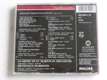 Bach - Brandenburg concertos 1-3 / Sir Neville Marriner