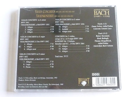 Bach - Violin Concertos / Emmy Verhey