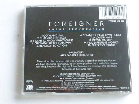 Foreigner - Agent Provocateur