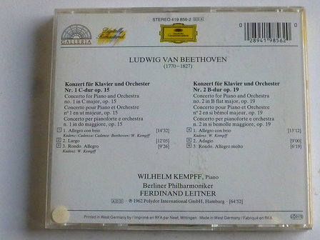 Beethoven - Klavierkonzerte 1 &amp; 2 / Wilhelm Kemff, Ferdinand Leitner