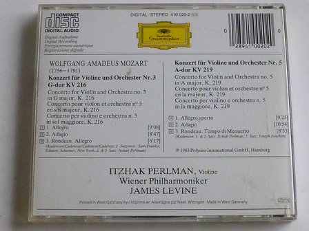 Mozart - Violinkonzerte 3 &amp; 5 / Itzhak Perlman, James Levine