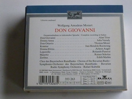 Mozart - Don Giovanni / Auger, Mathis, Varady, Rafael Kubelik (3 CD)