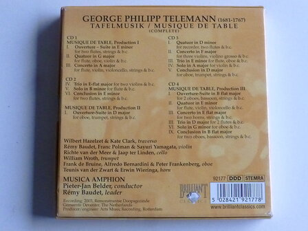 Telemann - Tafelmusik complete / Pieter-Jan Belder, Baudet (4 CD)