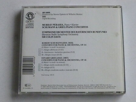 Schumann, Grieg - Piano Concertos / Perahia, Colin Davis