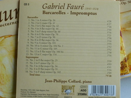 Faur&eacute; - Piano Music / Jean Philippe Collard (4 CD)
