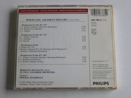 Mozart - Die Hornkonzerte  / Hermann Baumann , P. Zukerman