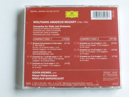 Mozart - Concertos for Violin and Orch. / Gidon Kremer, Harnoncourt (2 CD)