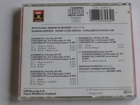 Mozart - Horn Concertos 1-4 / Radovan Vlatkovic, Jeffrey Tate