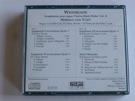 Widoriade - Symphonies pour orgue / vol II - Herman van Vliet