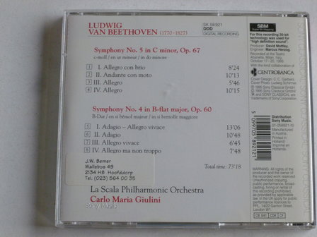 Beethoven - Symphonies 4 &amp; 5 / Carlo Maria Giulini