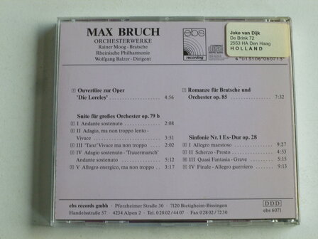 Max Bruch - Orchesterwerke / Wolfgang Balzer