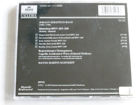 Bach - Motetten 225-229 / Hans Martin Schneidt
