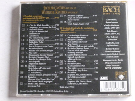 Bach - Secular Cantatas bwv 205 &amp; 207 / Peter Schreier, Edith Mathis