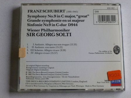 Schubert - Symphony no 9 / Sir Georg Solti