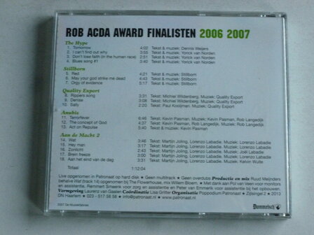 Rob Acda Award Finalisten 2006/ 2007