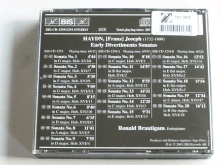 Joseph Haydn - Early Divertimento Sonatas / Ronald Brautigam (3 CD)