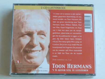 Toon Hermans - &#039;t Is beter stil te luisteren (2 CD Luisterboek rubenstein ) Nieuw