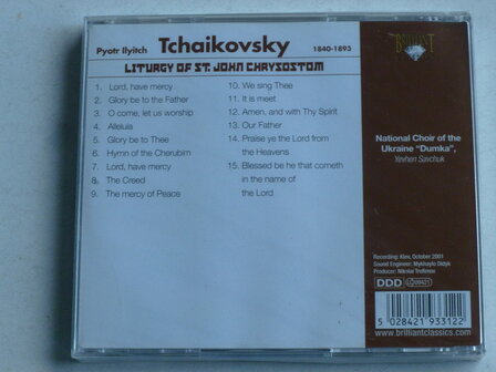 Tchaikovsky - Liturgy of St. John Chrysostom / National Choir of the Ukraine &quot;Dumka&quot;(nieuw)