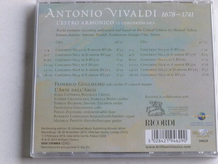 Vivaldi - L&#039; Estro Armonico / Guglielmo, L&#039; Arte Dell &#039; Arco (2 CD) Nieuw