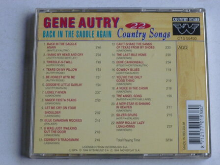 Gene Autry - Back in the Saddle Again / 22 Songs