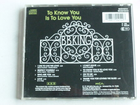 B.B. King - To know you is to love you