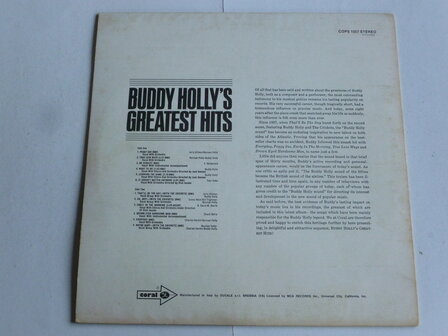 Buddy Holly&#039;s Greatest Hits (LP) Coral