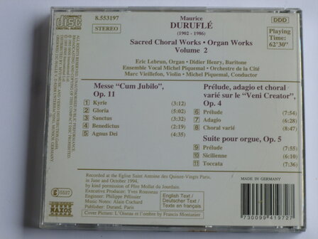 Durufle - Sacred Choral &amp; Organ Works vol. 2 / Lebrun, Piquemal