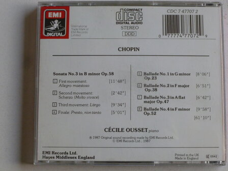 Chopin - Sonata 3, four ballades / Cecile OussetChopin - Sonata 3, four ballades / Cecile Ousset