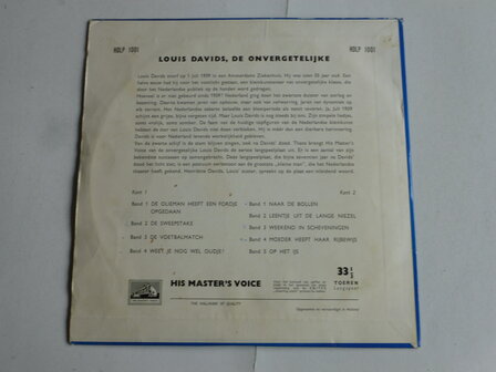 Louis Davids - De Onvergetelijke (LP) HDLP 1001