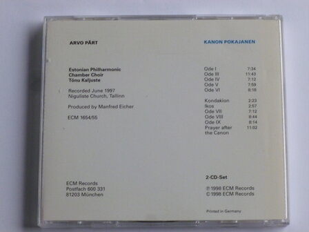 Arvo P&auml;rt - Kanon Pokajanen (2 CD)