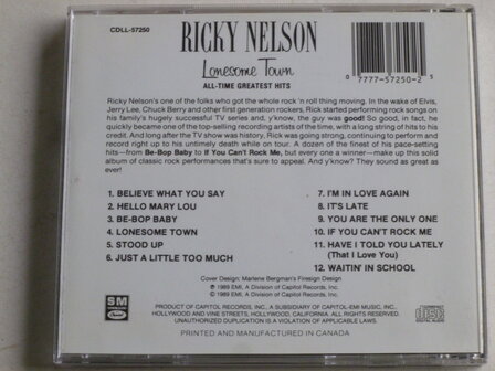 Ricky Nelson - Lonesome Town (All Time Greatest Hits)