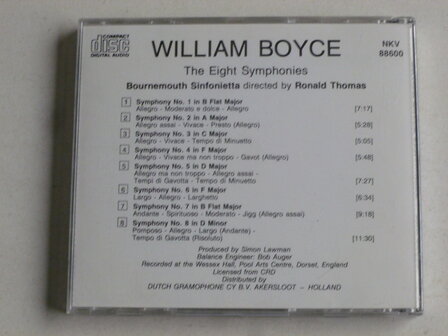 William Boyce - The Eight Symphonies / Ronald Thomas