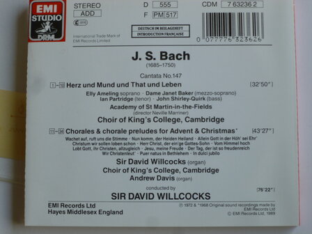 J.S. Bach - Cantata 147 Herz und Mund und that und leben / Ameling, Baker, David Willcocks