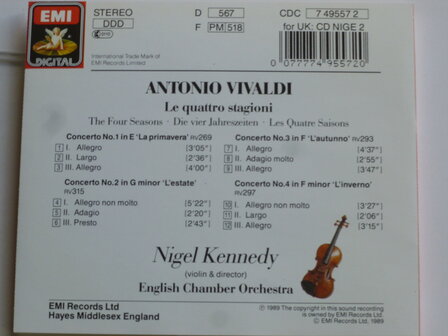 Vivaldi - The four seasons CD Nigel Kennedy