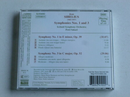 Sibelius - Symphonies 1 &amp; 3 / Petri Sakari