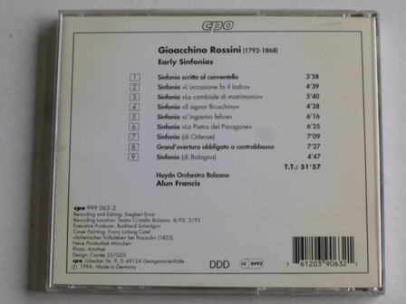 Rossini - Early Sinfonias / Alun Francis