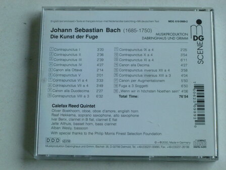 Bach - Die Kunst der Fuge / Calefax Reed Quintet