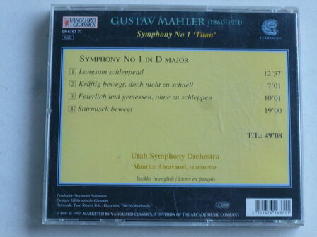 Mahler - Symphony 1 / Maurice Abravanel