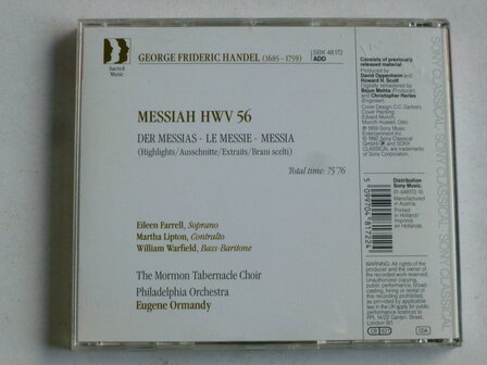 Handel - Messiah (Highlights) / Eugene Ormandy
