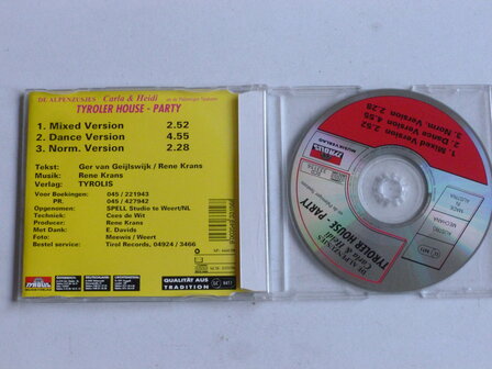 Carla &amp; Heidi / Alpenzusjes - Tyroler House Party (CD Single)