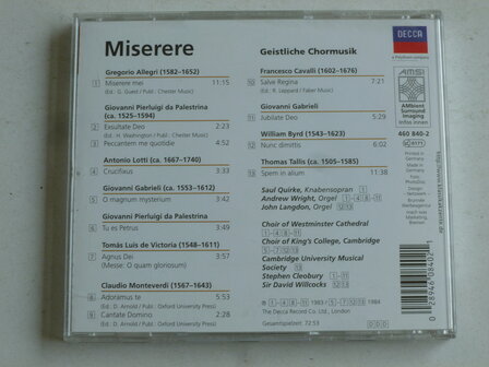 Miserere - Choir of the Westminster Cath. King&#039;s College Choir Cambridge