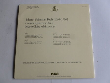 Bach - Marie Claire Alain / Complete Orgelwerken Deel 8 (2 LP)